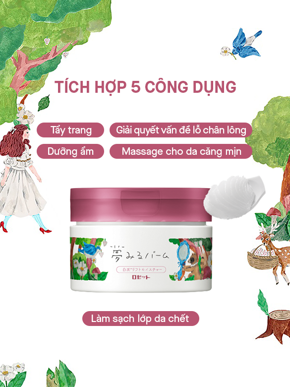 Sáp tẩy trang đất sét 90G Rosette Dreamy Balm White Clay Lift Moisture